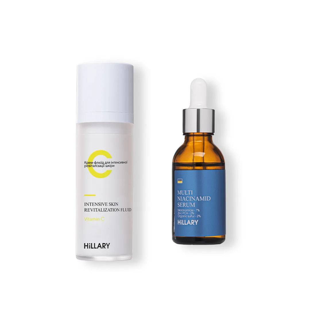 Multiser cu niacinamidă + Cremă-fluid cu vitamina C