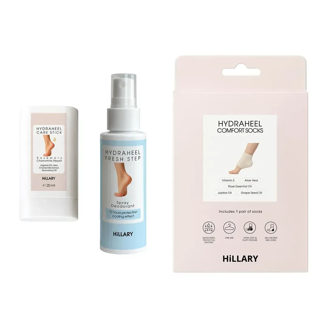 Set pentru călcâie crăpate cu rozmarin și mușețel — Hillary HydraHeel Repair & Comfort Set