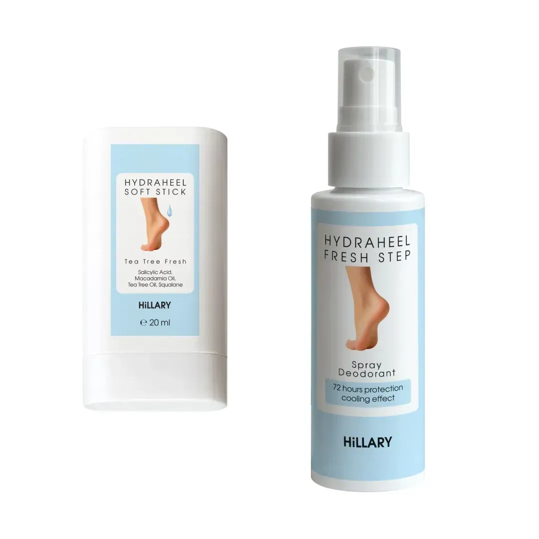 Set pentru hidratarea și împrospătarea călcâielor cu ulei de arbore de ceai Hillary Heel Freshness & Hydration cu Tea Tree