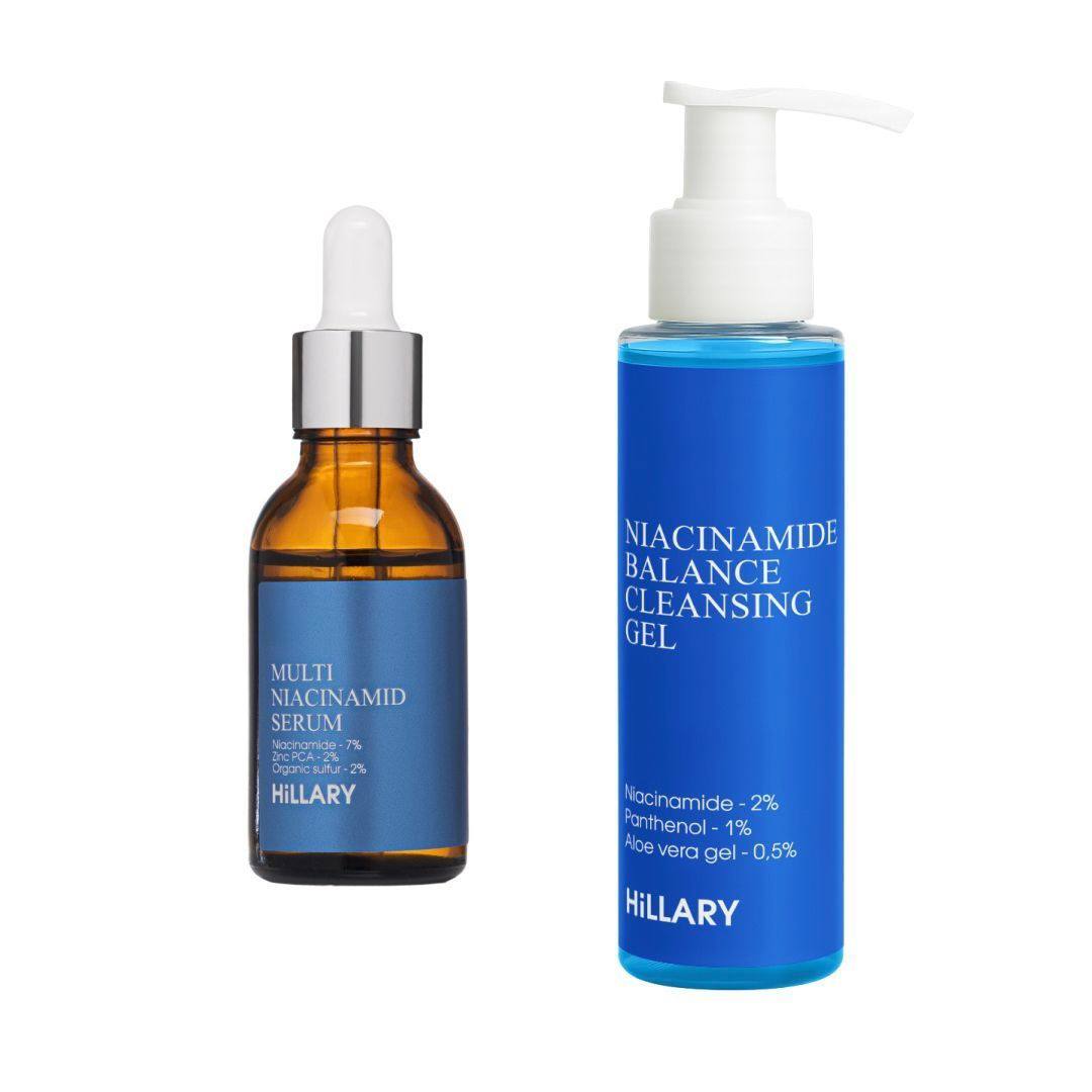 Set pentru reducerea grăsimii și inflamațiilor cu niacinamidă Hillary Anti-Blemish Niacinamide Set