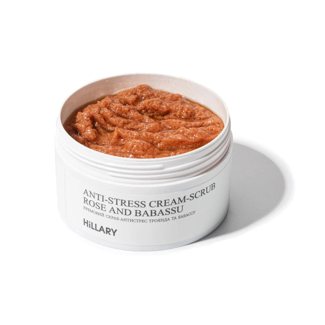 Scrub cremos anti-stres cu trandafir și babassu Hillary Аnti-stress cream-scrub Rose and Babassu, 200 ml
