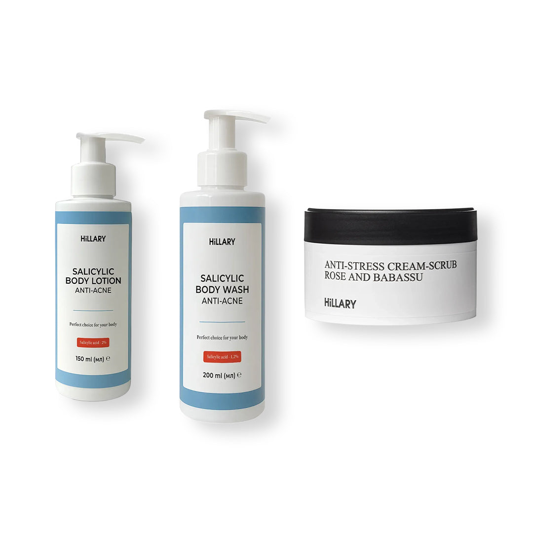 Set Anti-Acnee cu acid salicilic și exfoliant Rose and Babassu